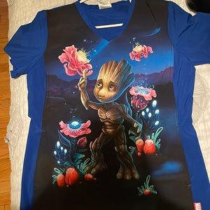 Cherokee Tooniforms Groot Scrub Top